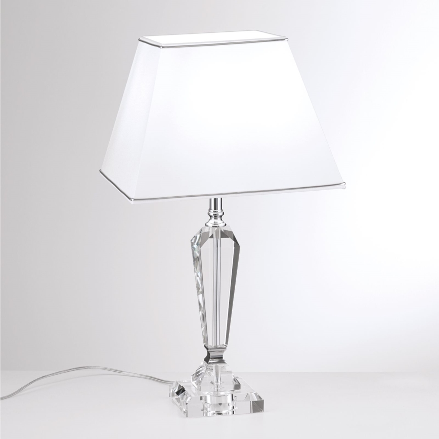 Kristály asztali lámpa VERONIQUE 1xE27/60W/230V fehér/átlátszó