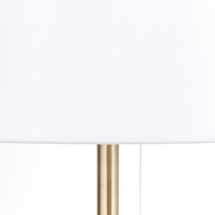 Asztali lámpa USB porttal LUDWIG 1xE27/40W/230V 50 cm fehér/arany
