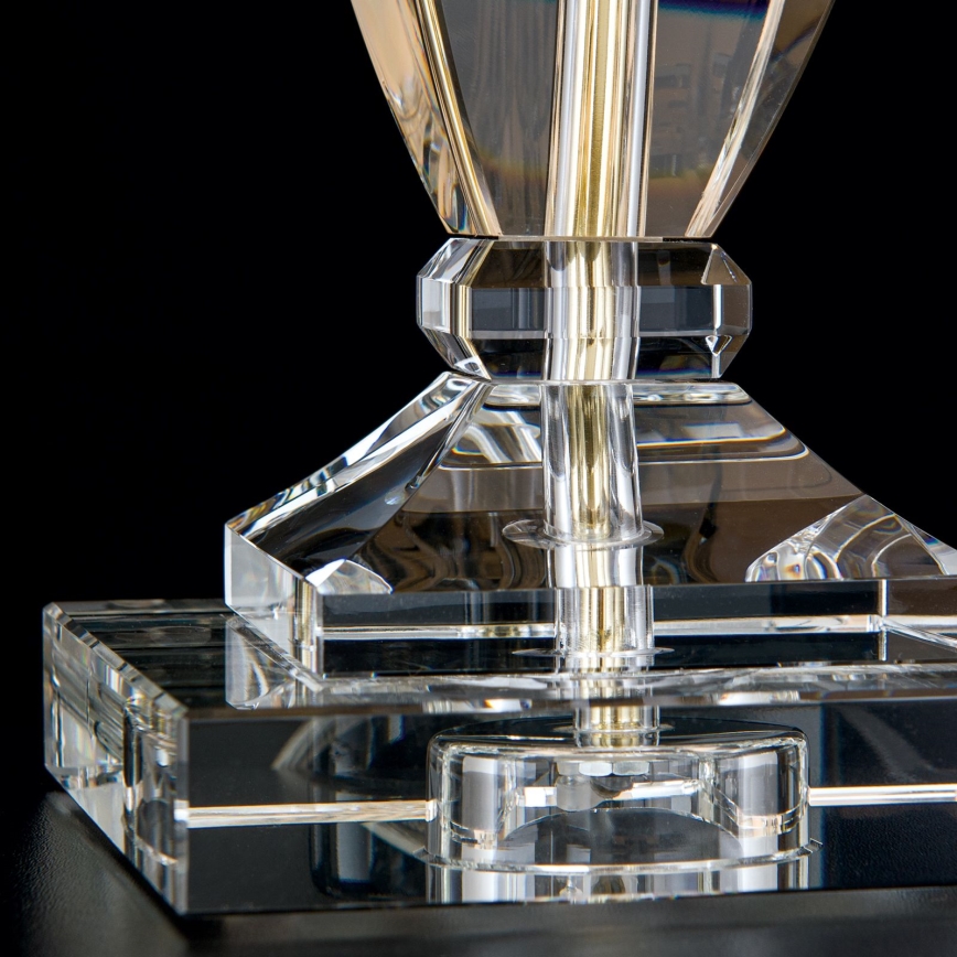 Kristály asztali lámpa POKAL 1xE27/60W/230V krémes/átlátszó