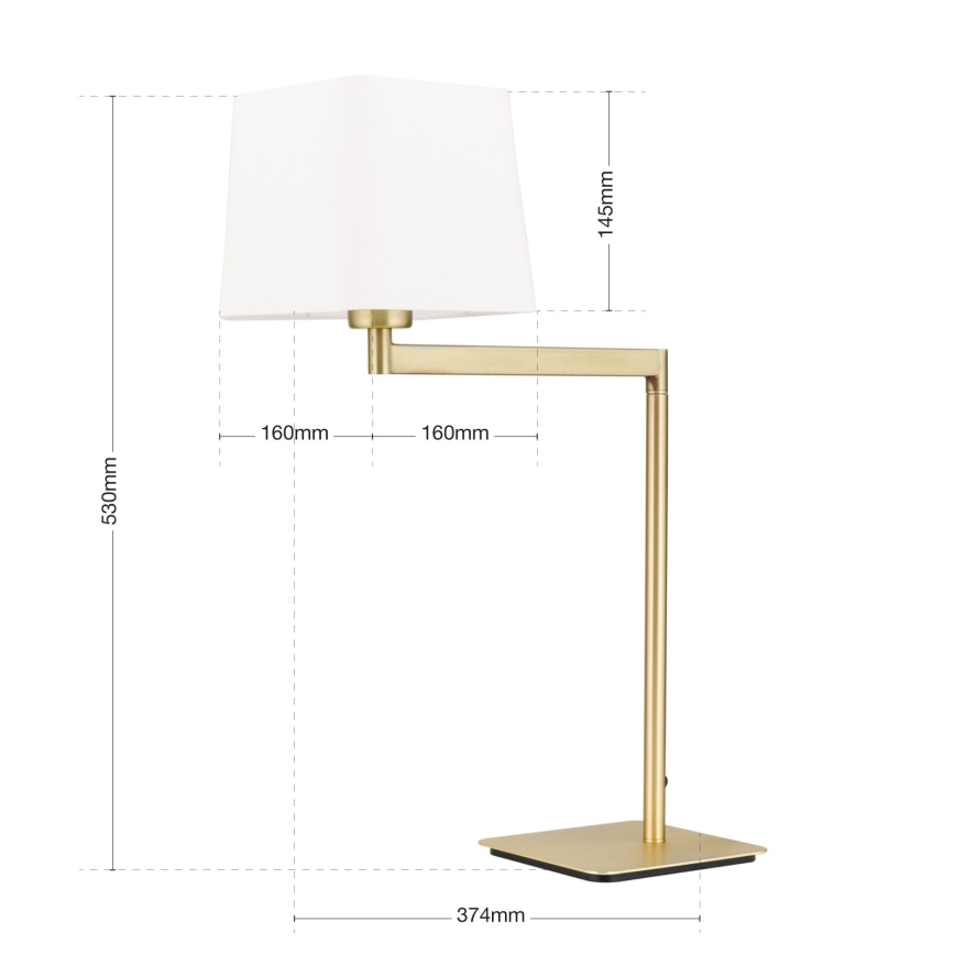 Asztali lámpa CARLTON 1xE27/40W/230V fehér/arany