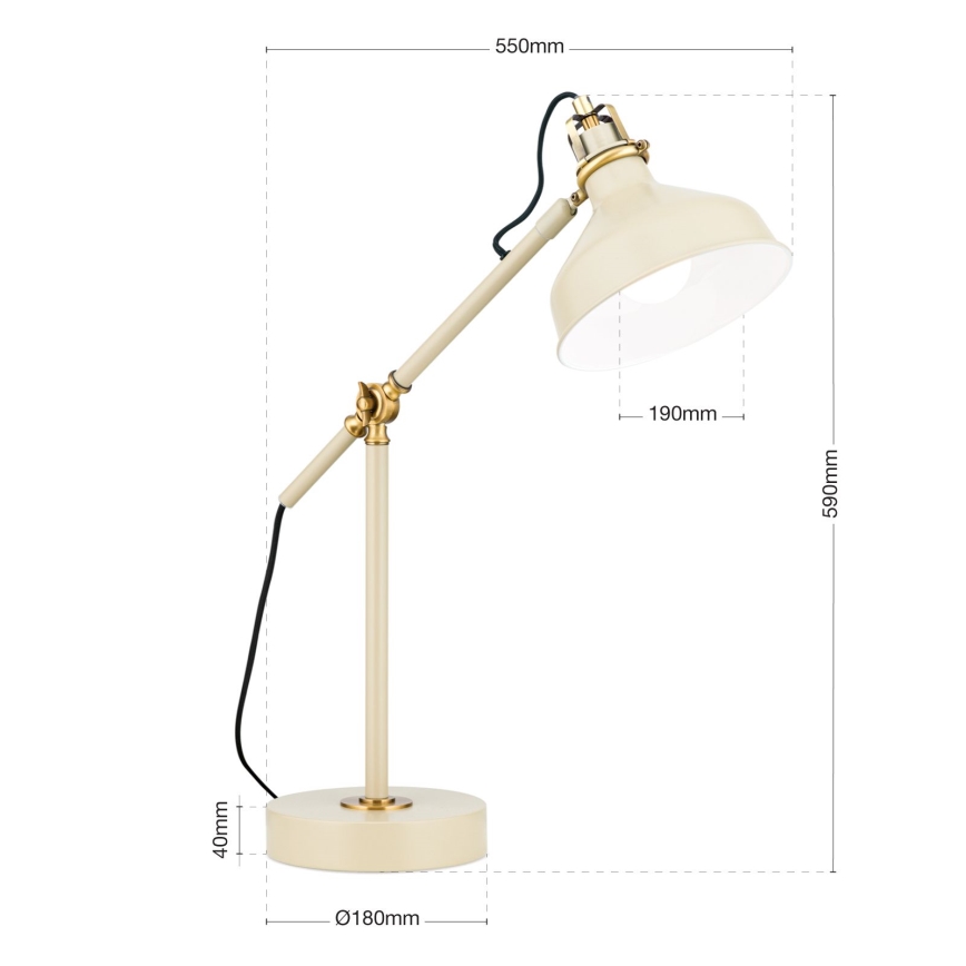 Asztali lámpa SCHILLER 1xE27/40W/230V krémes/bronz