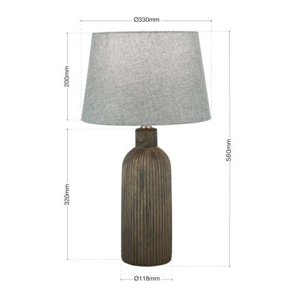 Asztali lámpa ORCHID 1xE27/40W/230V kerámia barna/szürke