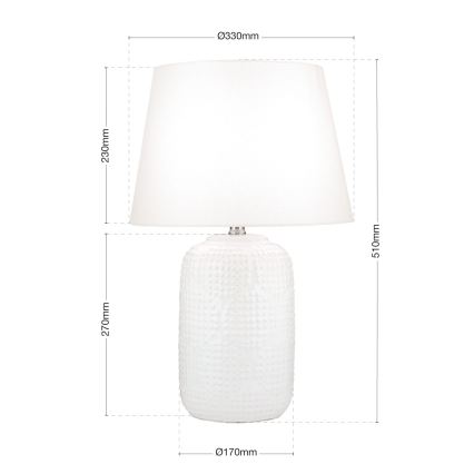 Asztali lámpa CORAL 1xE27/40W/230V kerámia/fehér