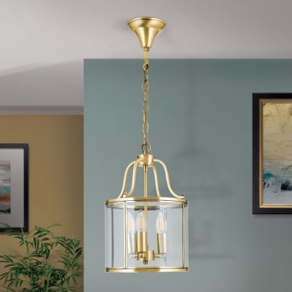 BRUNO láncos csillár 3xE14/40W/230V, átmérő 25 cm, aranyszínű