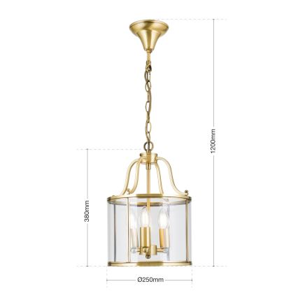 BRUNO láncos csillár 3xE14/40W/230V, átmérő 25 cm, aranyszínű