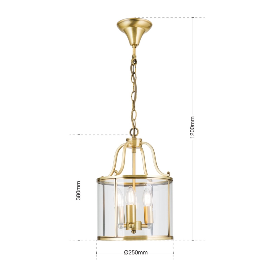 BRUNO láncos csillár 3xE14/40W/230V, átmérő 25 cm, aranyszínű