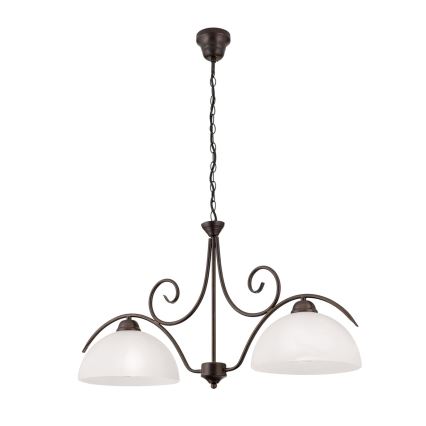 Láncos csillár RULA 2xE27/40W/230V fehér/bronz