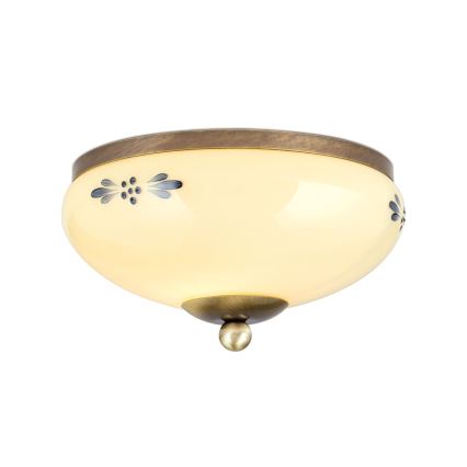 LANDHAUS mennyezeti lámpa 1xE27/60W/230V átm. 21 cm bronz/bézs/kék