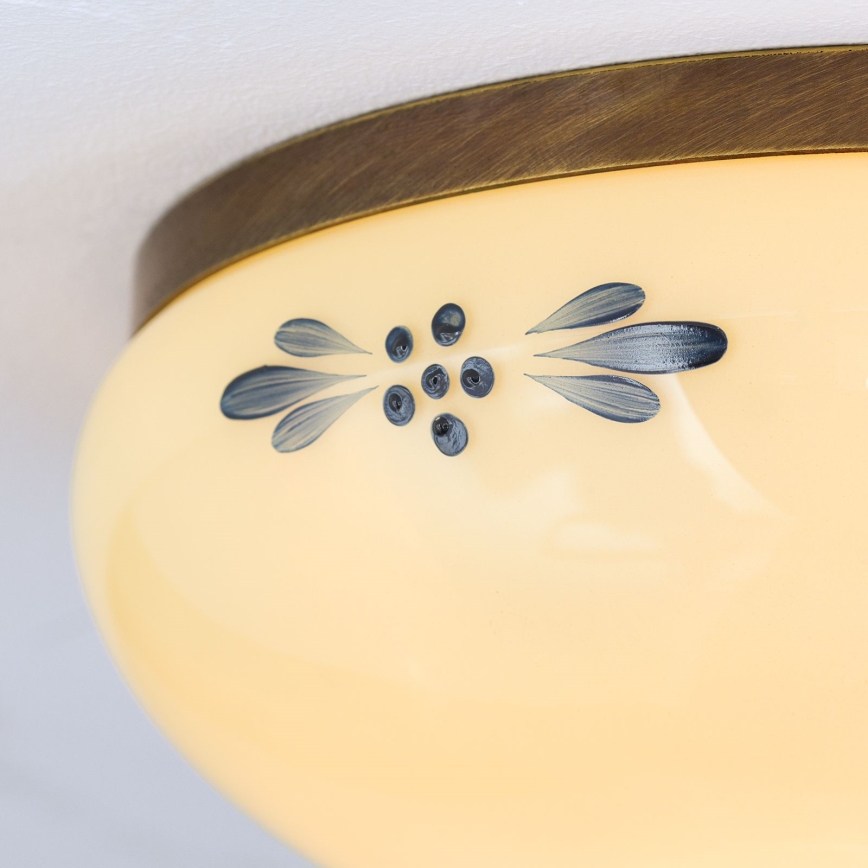 LANDHAUS mennyezeti lámpa 1xE27/60W/230V átm. 21 cm bronz/bézs/kék