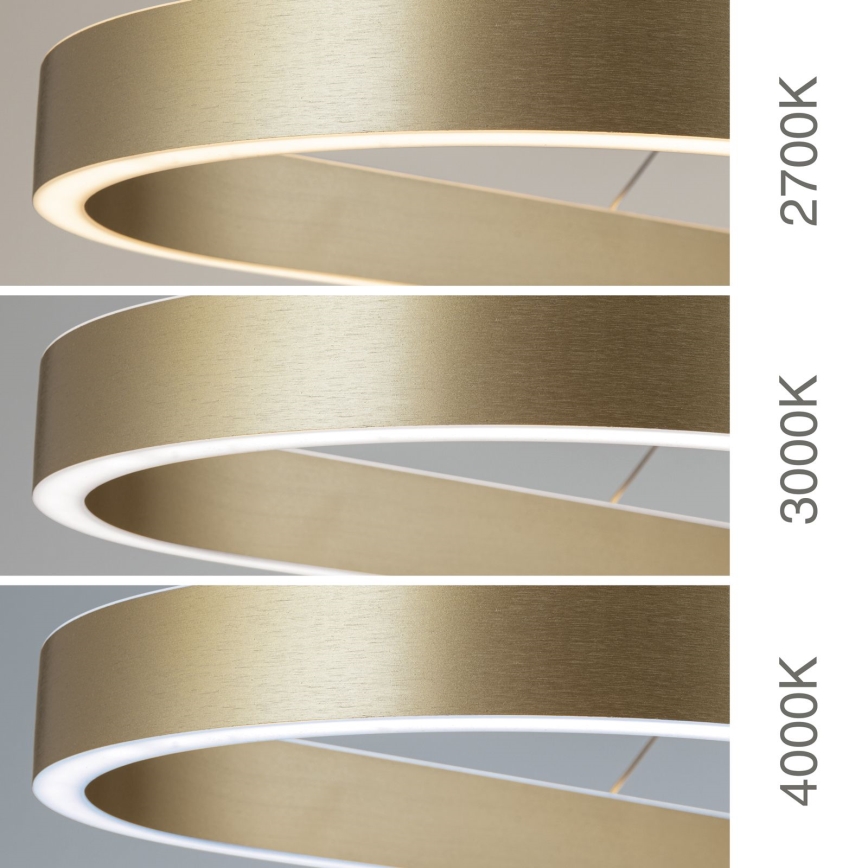 LED csillár kábelen CARRARA LED/80W/230V 2700/3000/4000K aranyszínű