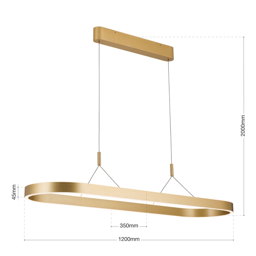 LED csillár kábelen CARRARA LED/80W/230V 2700/3000/4000K aranyszínű