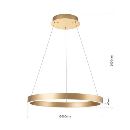 LED dimmelhető kábeles csillár KOLK LED/60W/230V 2700/3000/4000K Ø 60 cm arany