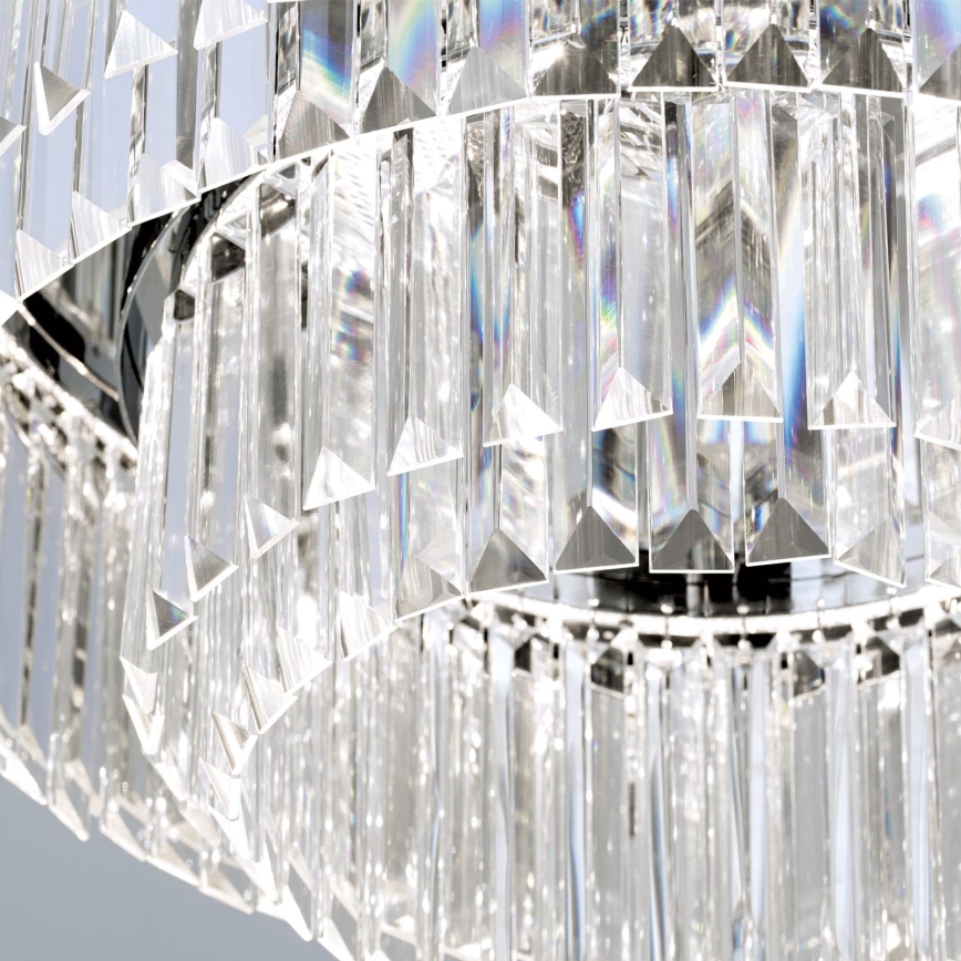 LED Dimmeres kristály mennyezeti lámpa PRISM LED/80W/230V átmérő 55 cm fényes króm