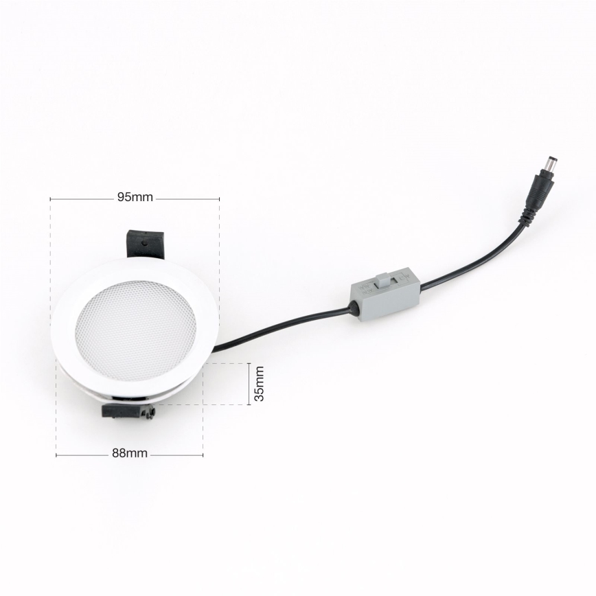 LED Dimmelhető fürdőszobai beépíthető mennyezeti lámpa OFFICE LED/10W/230V 3000/4000/6000K átmérő 9,5 cm UGR19 IP44 fehér