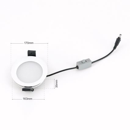LED dimmelhető fürdőszobai süllyesztett mennyezeti lámpa OFFICE LED/25W/230V 3000/4000/6000K átm. 17 cm UGR19 IP44 fehér