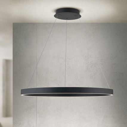 LED dimmelhető kábelen függesztett csillár KOLK LED/80W/230V 2700/3000/4000K átm. 80 cm fekete