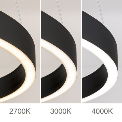 LED dimmelhető kábelen függesztett csillár KOLK LED/80W/230V 2700/3000/4000K átm. 80 cm fekete