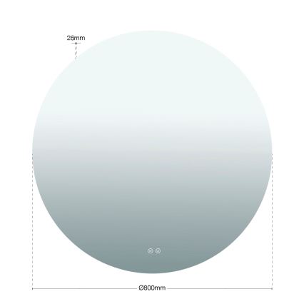 LED fürdőszobai fűtött fali tükör háttérvilágítással FOCUS LED/27W/230V 3000/4200/6000K Ø 80 cm IP44