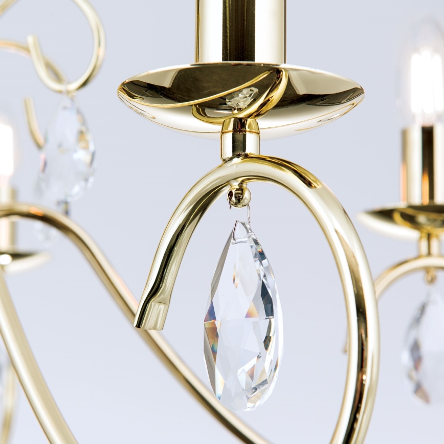 Kristály csillár láncon ALESSIA 5xE14/40W/230V arany