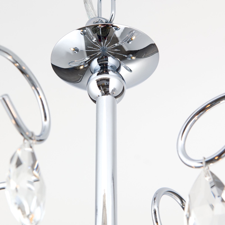 Kristály csillár láncon ALESSIA 5xE14/40W/230V fényezett króm