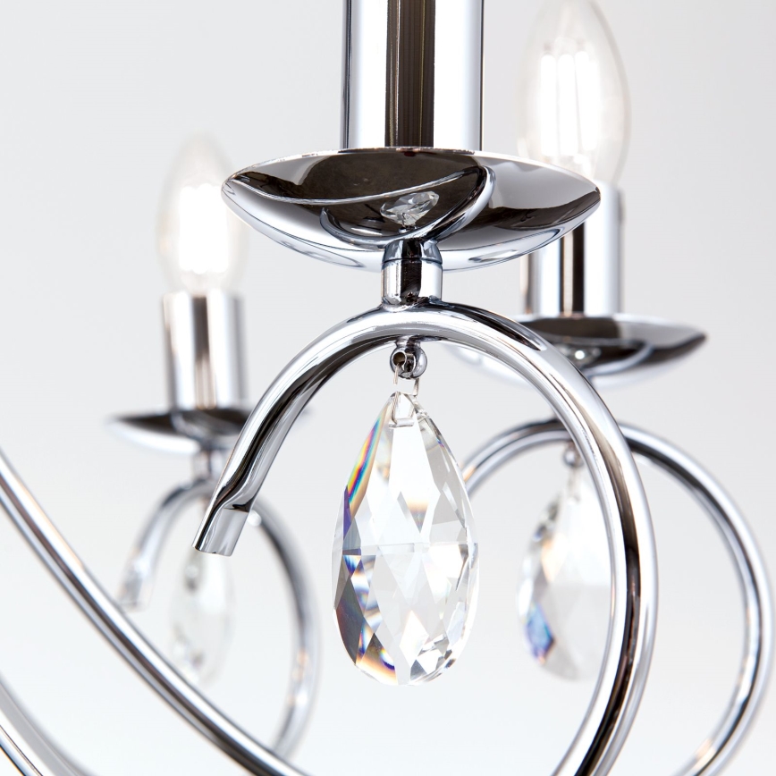 Kristály csillár láncon ALESSIA 8xE14/40W/230V fényezett króm