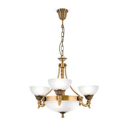Csillár láncon ROCCA 6xE27/60W/230V átm. 64 cm bronz/fehér