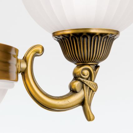 Csillár láncon ROCCA 6xE27/60W/230V átm. 64 cm bronz/fehér