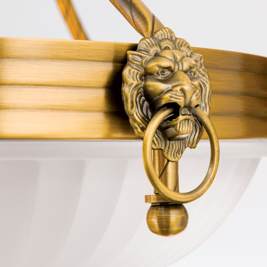 Csillár láncon ROCCA 6xE27/60W/230V átm. 64 cm bronz/fehér