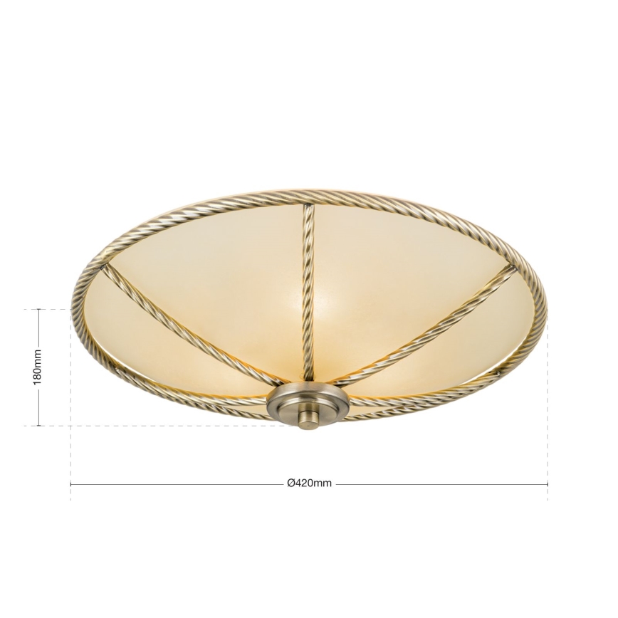 Mennyezeti lámpa MAURO 3xE27/60W/230V átm. 42 cm bronz