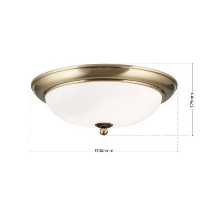Mennyezeti lámpa EMPIRA 2xE27/40W/230V átmérő 35,5 cm bronz