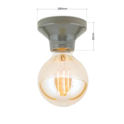 Mennyezeti lámpa FROST 1xE27/60W/230V szürke