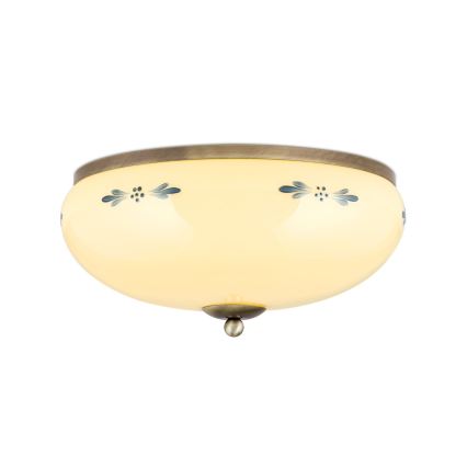 Mennyezeti lámpa LANDHAUS 3xE27/60W/230V Ø 35 cm bronz/bézs/kék