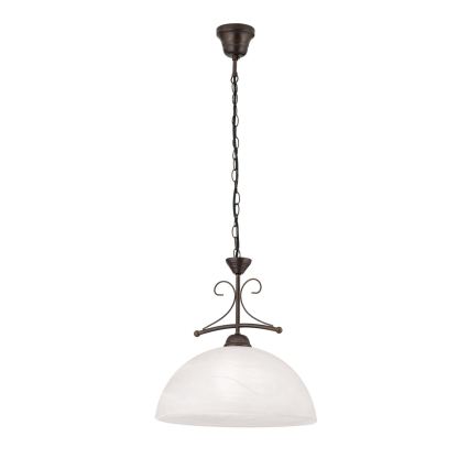 RULA láncos csillár 1xE27/40W/230V, átm. 35 cm, fehér/bronz