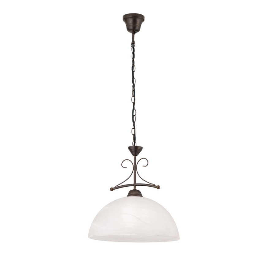 RULA láncos csillár 1xE27/40W/230V, átm. 35 cm, fehér/bronz