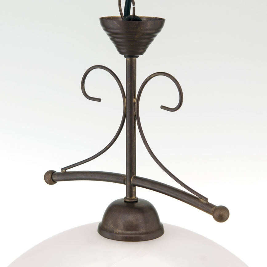 RULA láncos csillár 1xE27/40W/230V, átm. 35 cm, fehér/bronz