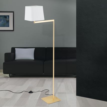 Állólámpa CARLTON 1xE27/40W/230V fehér/arany