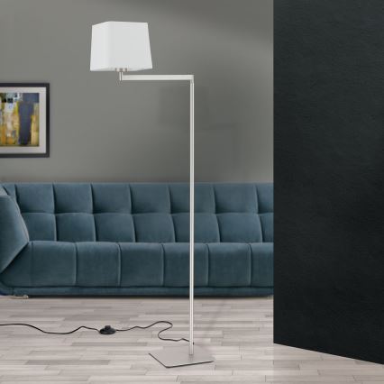 Állólámpa CARLTON 1xE27/40W/230V fehér/matt króm