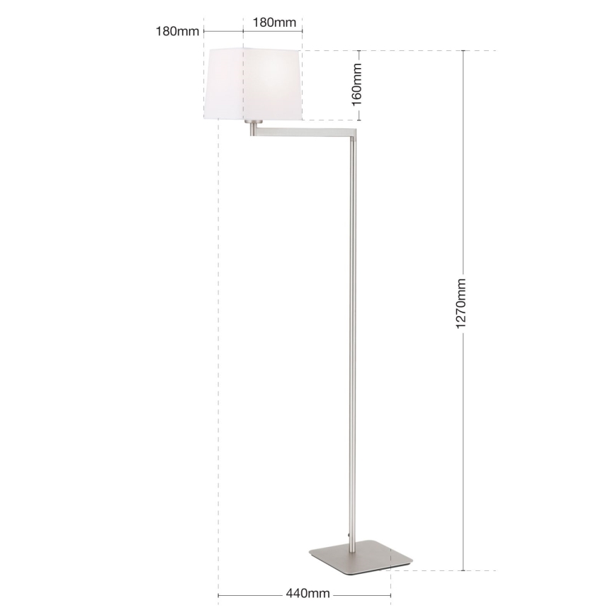 Állólámpa CARLTON 1xE27/40W/230V fehér/matt króm