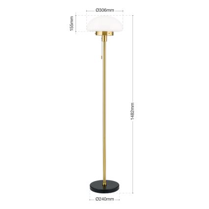 Állólámpa SPARTA 1xE27/40W/230V arany/fekete