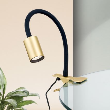 LED Rugalmas asztali lámpa klipsszel KURT LED/5W/230V arany