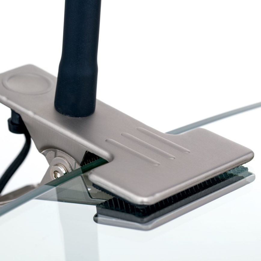 LED Rugalmas asztali lámpa klipsszel KURT LED/5W/230V ezüst