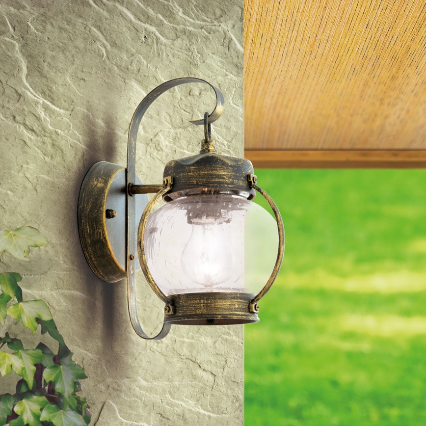 Kültéri fali lámpa TAVERNA 1xE27/60W/230V IP23 bronz/patina
