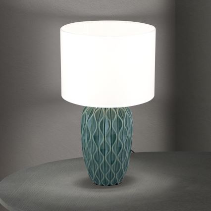 TORTUGA asztali lámpa 1xE27/40W/230V zöld/fehér