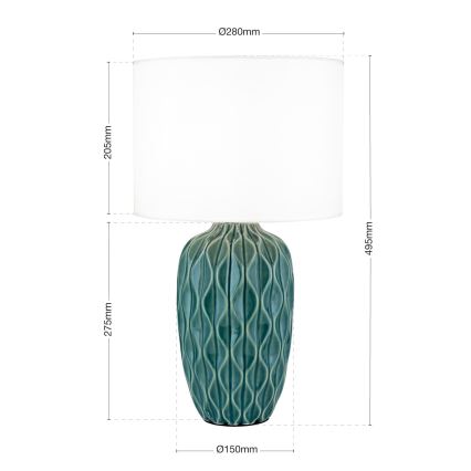 TORTUGA asztali lámpa 1xE27/40W/230V zöld/fehér