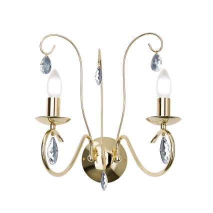 Fali kristály lámpa ALESSIA 2xE14/40W/230V arany