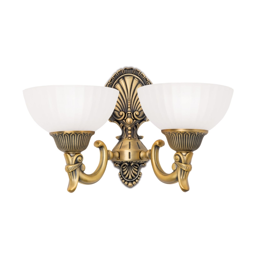 Fali lámpa ROCCA 2xE27/60W/230V bronz/fehér