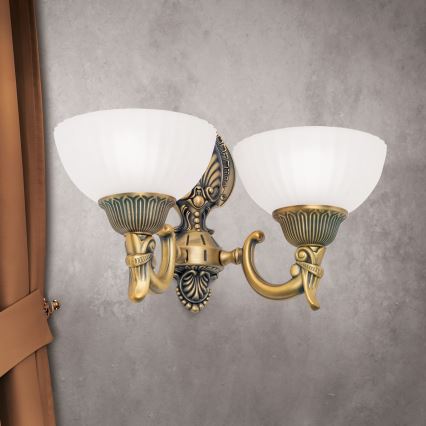Fali lámpa ROCCA 2xE27/60W/230V bronz/fehér