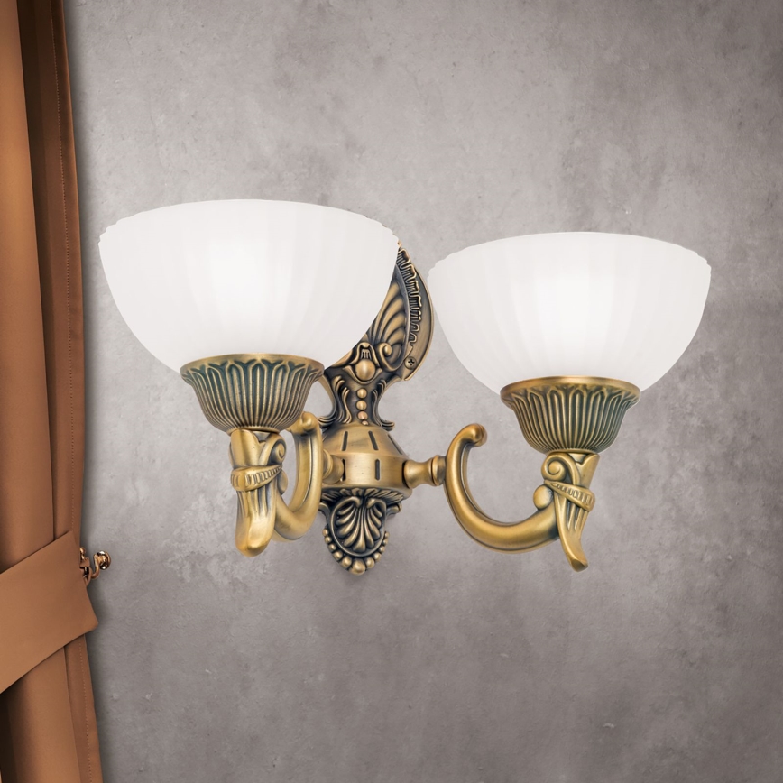 Fali lámpa ROCCA 2xE27/60W/230V bronz/fehér