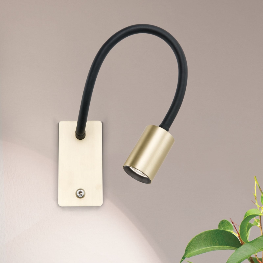 LED Rugalmas fal kislámp KURT LED/5W/230V arany