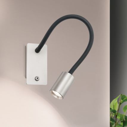 LED Rugalmas kicsi fal lámpa KURT LED/5W/230V ezüst